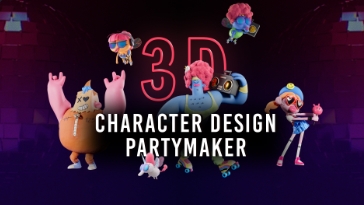 (AI中英文翻译)丨3D Character Design Partymaker-3D角色设计: 派对制造者 (高清+素材）-CGart