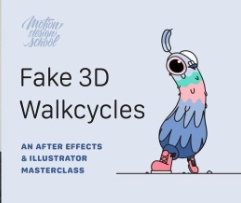 (AI中英文翻译)丨Fake 3D Walkcycles in After Effects_制作虚假3D行走动画 (高清+素材)-CGart