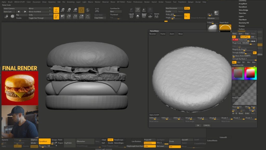 图片[7]-(C4D+Octane汉堡工程)Zbrush实时 CG 汉堡\煎饼雕刻-CGart