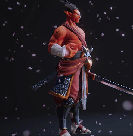 (GPT4 翻译) 深红浪人,在 Blender、Zbrush 和 Substance Painter 中进行 PBR 风格化角色创建-CGart